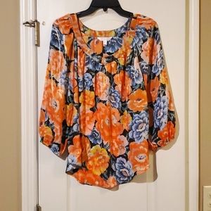 LC Lauren Conrad shiny floral top